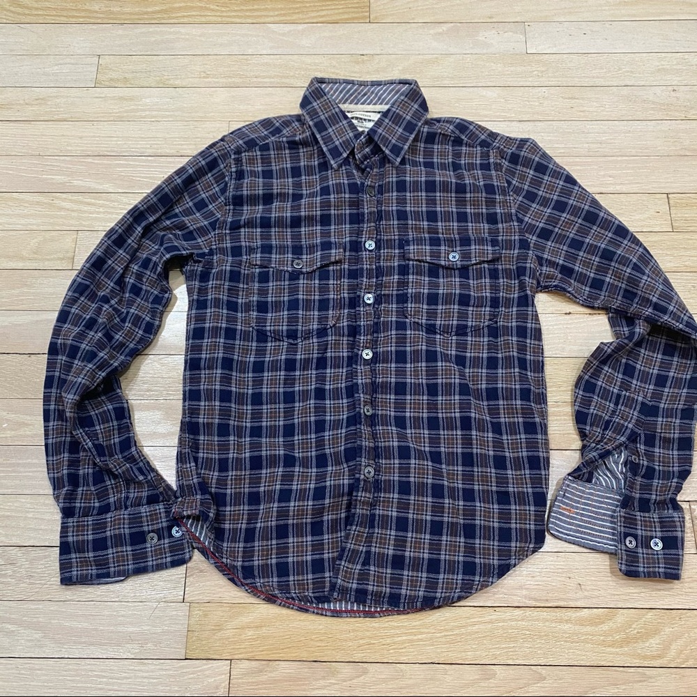 Gilded Age Cotton Plaid Flannel Button Up shirt